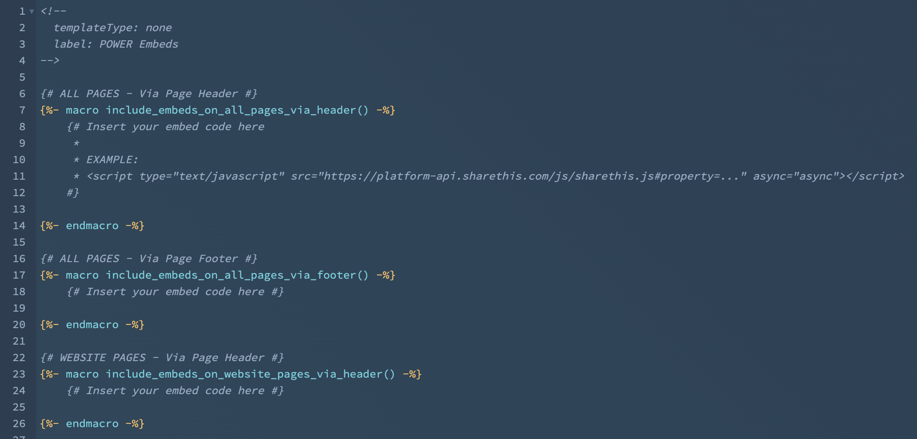 How do I add an embed code to the embeds.html?