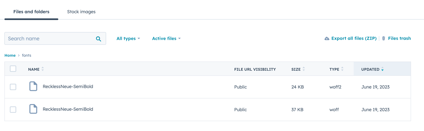 Where to load font files for custom fonts?