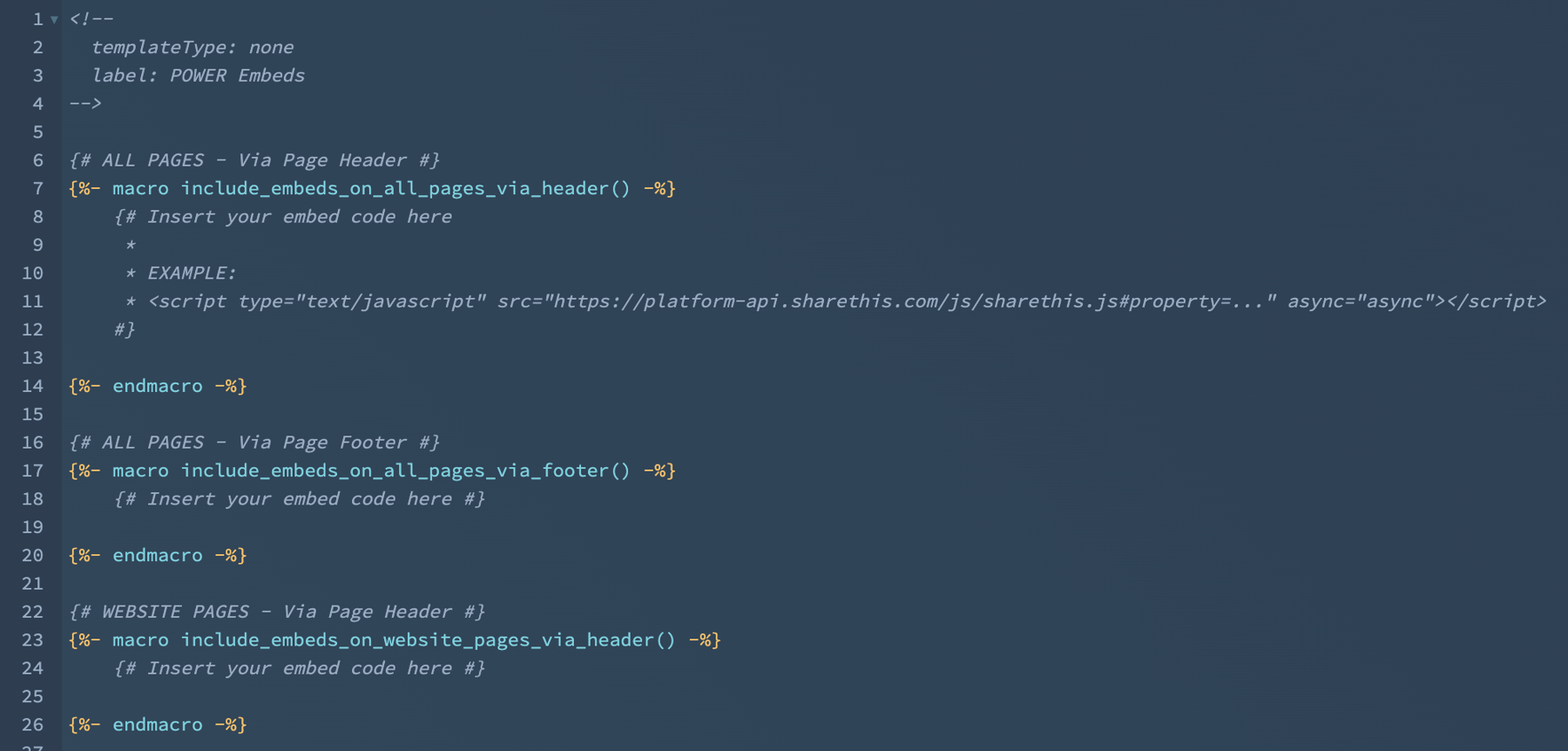 How do I add an embed code to the embeds.html?