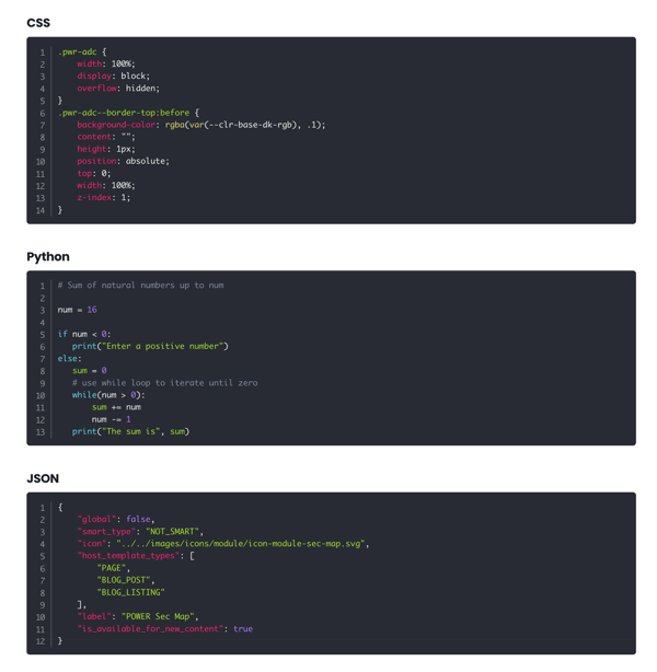 examples-automatic-code-syntax-highlighting