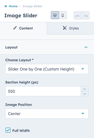 image-slider-layout-full-width-setting