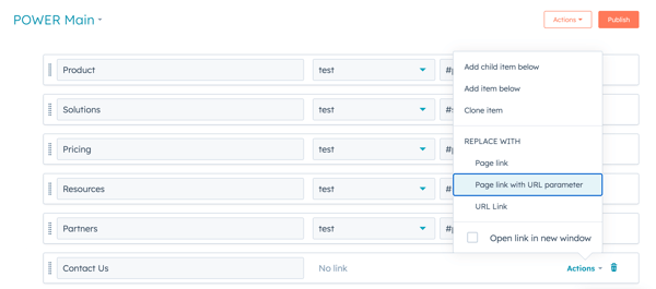 navigation-menu-page-link-with-url-parameter-add-anchor-link