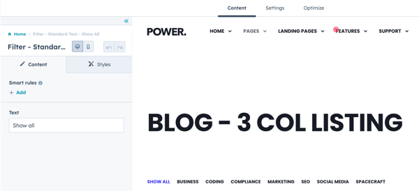 power-blog-show-all-filter-text-setting