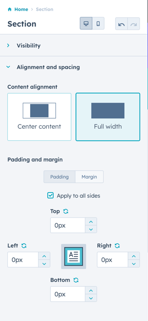 power-sec-section-content-and-alignment-settings