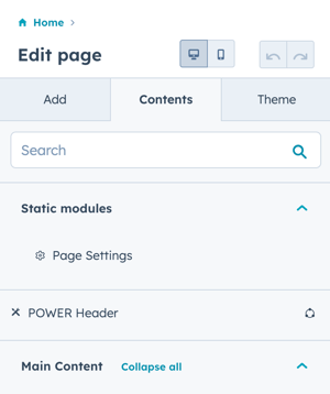 static-modules-page-settings