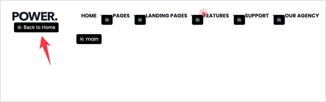 Screenshot showing visualised ARIA Labels such as "Back To Home" on the header logo