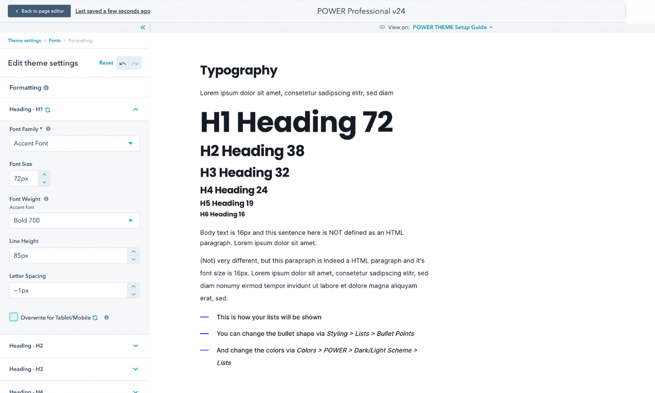 Flexible Theme Settings
