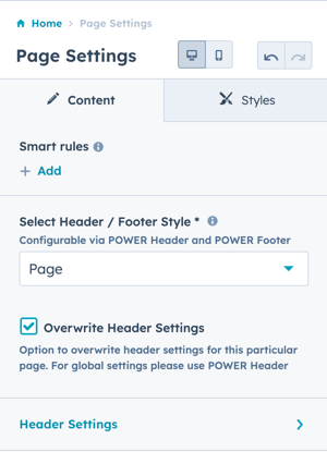 overwrite-header-settings-individual-website-page