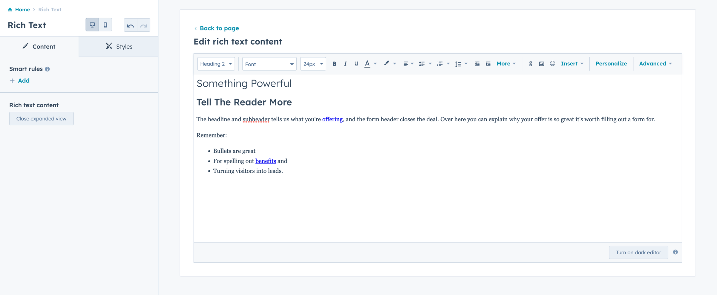 HubSpot Rich Text Common Module | POWER Theme by maka Agency