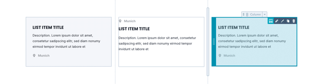 three column simple listing layout