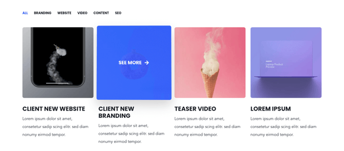 resources page with 4 column grid layout