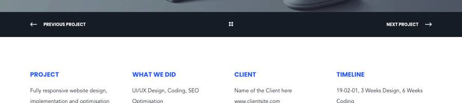 previous next navigation shown on portfolio template