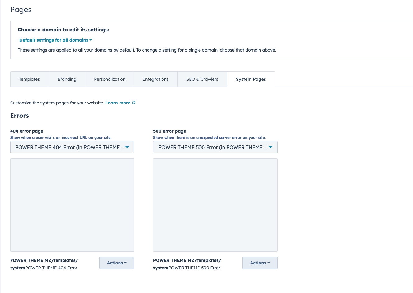 System Open Page System Pages Overview
