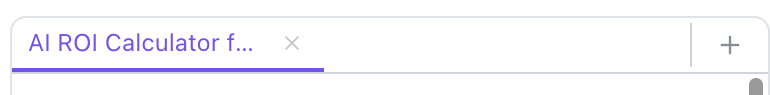 The chat tab strip: the active chat is named automatically, each tab has a close icon, and the plus button starts a new chat.