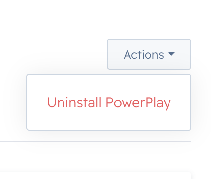 Uninstall PowerPlay action button